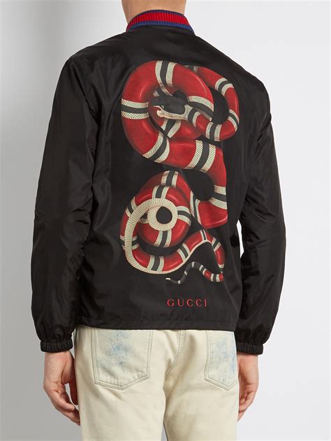 gucci black flora snake print bomber|Men's Designer Bomber Jackets .